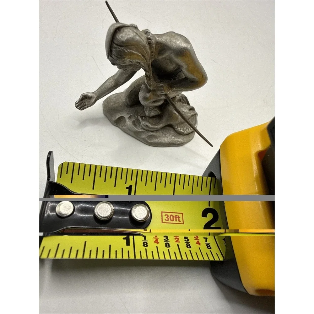 Vintage Hudson Pewter Native American Hunter Figurine 1970 No. 905 P W Baston